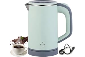 RHESHIN Bouilloire de voyage 800 ml Bouilloire de voyage Bouilloire portable - Mini bouilloire de camping Silencieux - Bouilloire de voyage en acier inoxydable - Bouilloire de voyage (Green)