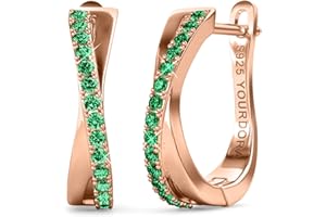 YOURDORA Pendientes Aro Retorcido de Plata de ley 925 para Mujer con Circonia Cúbica Joyas Regalos Originales