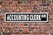 Produktbild Accounting Clerk Decor Schild Accounting Clerk Geschenk Street Art Wall Decor Aluminium Metall Schild 45 x 10 cm