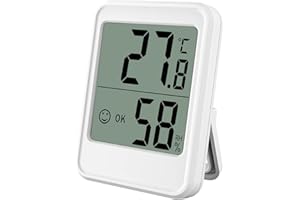 DIFCUL Igrometro da Interno Mini Termometro Aigitale da Interno per il Monitoraggio dell'umidità per Interni, Camera del Bambino, Magazzini, serre ecc Termometro domestico (Bianco)