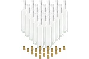 gouveo lot de 20 bouteilles en verre 500 ml Bordeaux transparent avec bouchon (SK) - bouteille vide 0,5 l à remplir - bouteille en verre pour liqueur, schnaps, huile, vinaigre