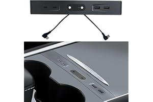 BQWEUN Hub USB Stacja dokująca do Tesla Model 3/Y, stacja dokująca do rozdzielaczy rozszerzeń, ładowarka do telefonów samochodowych, multiport, akcesoria do Tesla Model 3/Y (2023-2021), akcesoria do Tesla (4)