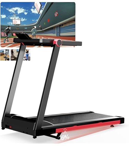 DeerRun Folding Treadmills For Home With 6% Incline, 3.5 HP Powerful Motor And 350 Lbs Capacity Pinkgrey 53.35*24.06*44.57 Inches