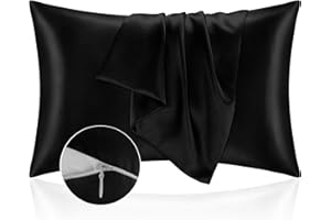 HOMEBLISS Poszewka na poduszkę 50 x 70 cm satynowa poszewka na poduszkę - Jedwabista poszewka chroni skórę i włosy - OEKO-TEX - Super miękka i hipoalergiczna - 2-częściowa poszewka na poduszkę z zamkiem