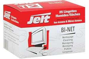 JELT Boîte de 25 lingettes Bi-net (humide et sèche) pour Ecran