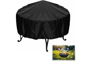 VXIWSCY Telo Copertura Protettiva Per Braciere Da Giardino Circolare, Impermeabile E Anti-UV, in Tessuto Oxford, Per Camini Esterni, Barbecue Radiatori, Nero, Copertura Per Stufe Da Terrazzo Ø72x40cm
