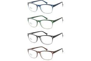 EFE Gafas de Lectura 4-Pack Hombres Mujeres Gafas Presbicia Buena Vision Anti Luz Azul con Diseño de Bisagra de Resorte Ligeros Cómodos para Antifatiga