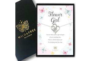 GEMINI GIFTS Flower Girl Gifts – Gifts for Flower Girl Necklace Beautifully Boxed Heartfelt Verse Sentimental Keepsake Jewellery Gift Thoughtful Flower Girl Wedding Gift