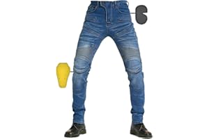 SHUOJIA Pantalons De Moto Pour Hommes Et Femmes, Jeans De Motard De Moto Protection Renforcée Pantalons De Moto Pantalons En Denim Pantalons De Course