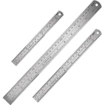 Set 6 Righelli In Acciaio Inox - 10cm, 15cm, 20cm Con Doppia Scala (CM E Pollici) Per Ufficio, Scuola, Casa - Foto 4