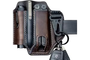 BPRTCRA Multitool Leather Sheath EDC Pocket Organizer, Fodero in Pelle Multitool, Fodero in Pelle Multitool edc Pocket Organizer Custodia da Cintura Penna Tattica Custodia per Torcia Esterna (Type A)