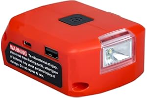 WITLIGHT Battery Adapter for Milwaukee 18V Battery Adaptor with USB C Charger & DC Port & Work Light- Power Source Charger for Milwaukee 18V Lithium Battery (Tool ONLY)