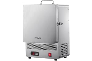 VEVOR Horno Fundidor de Sobremesa, 1500 W Horno Potente Eléctrico de Acero Inoxidable Temperatura Máxima de 1200 ℃ de Fundir Oro para Fundición en Cera, Bricolaje con Arcilla, Templado de Metales