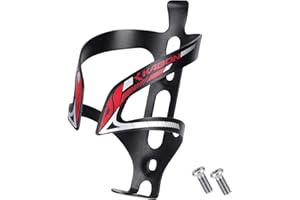 KABON Bike Water Bottle Holder, Lightweight Bicycle Alloy Aluminum Side Load Water Bottle Cage Brackets for Road Bike MTB (New Red)