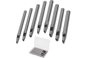 Boyistar - Perforatrice ovale per cuoio, 2 mm-5 mm, set di strumenti per punzonatura a forma di foro, ovale, per cinturino, cinturino, lavorazione in pelle, con scatola di immagazzinaggio