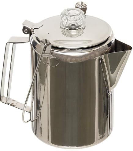 Cafetière Mil-Tec Acier Inoxydable 9 Tasses – Percolateur Camping Anti-goutte (neuf)