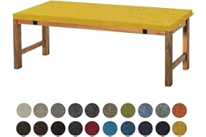 Aselbia Bankauflage Bankkissen Stuhlkissen 140 X 35 X 5CM，Waschbar Abnehmbarem Gartenbankauflage Bankpolster Bequeme rutschfeste Sitzkissen für Gartenmöbel/Schaukel/Terrasse/Drinnen,Gelb