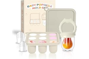 ZUFIO Fruchtsauger Baby ab 6 monate | Baby Schnuller Fruchtsauger Aufbewahrungsbehälter für Babynahrung Muttermilch Eiswürfel (CAT Cream)