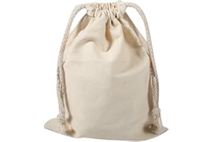 BORDSTRACT Bawełniane torby muślinowe, bawełniany sznurek do przechowywania worek na pranie torba podróżna wielokrotnego użytku ekologiczna torba płócienna warzywna plecak do użytku (30X40cm)