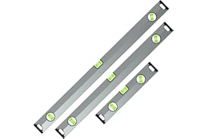 ZENO Spirit Level 3 Set | Shock Proof Spirit Level Set | Torpedo Level with Magnetic Base | 3 Bubbles 45° 90° 180° | Silver | 300mm, 600mm, 1000mm