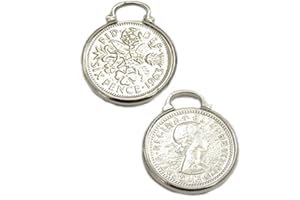 OCCASIONS EMPORIUM Lucky Sixpence Charm - Silver Plated