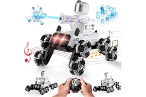 Daxiongmao Remote Control Robot Dog Toys for Kids, Stunt RC Cars with LED Eyes & Gesture Control (White)