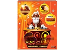 AMAMITRADE Reese's Peanut Butter Miniatures Advent Calendar 2025-24 Days Countdown with Peanut Butter Chocolate – Festive Christmas Countdown Gift for Kids & Adults, Food Advent - Secret Santa
