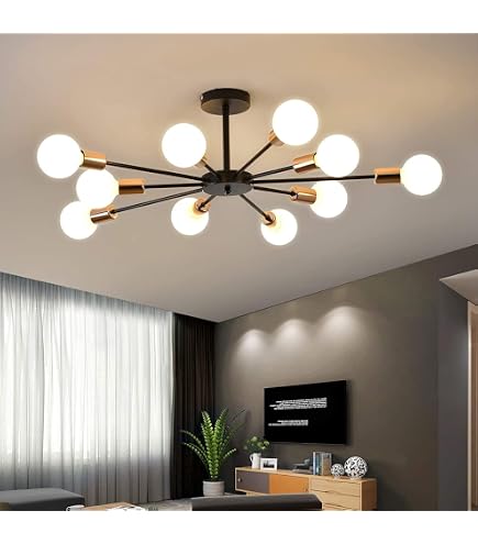 OLARA Deckenlampe Schwarz – 2-flammig, Für G9 Leuchtmittel, Länge 43 Cm, Blendarm