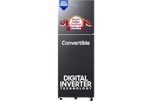 Samsung 236 L, 3 Star, Convertible, Digital Inverter Frost Free Double Door Refrigerator (RT40H28U3FHL, Black DOI, 2026 Model)
