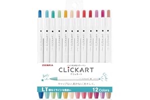 Zebra Clickart Wyss22-12Clt - Bolígrafo a base de agua, 12 colores