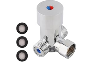 ELPRICO Valvola miscelatrice termostatica, valvola miscelatrice acqua calda fredda G1/2, miscelatore termostatico con controllo della temperatura per rubinetto automatico