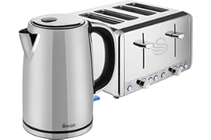 Swan STP2081N Classic Kitchen Bundle with Stainless Steel Jug Kettle and 4 Slice Toaster