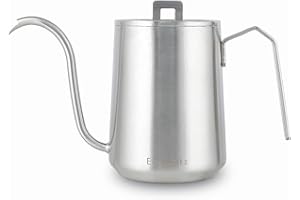 Easyworkz 600ml de acero inoxidable cuello de cisne kettle kettle con boquilla larga y estrecha, latón oro negro(plata cepillada)
