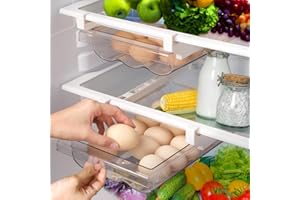 CEWROM Portauova per cassetti fino a 21 uova, porta uova per frigorifero, frigorifero e uova, cassettiera con maniglia, scatola trasparente per frigorifero e cucina