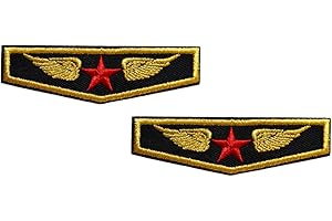 lot 2 ecusson Militaire USA Sergent aviateur Etoile Aile thermocollant 7,5x2cm patche Badge