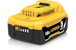 TOPBATT 1 Pack 5000mAh Ersatz für Dewalt Akku 18V DCB184 DCB180 DCB181 DCB182 DCB200 DCB201 DCB204 mit LED-Anzeige
