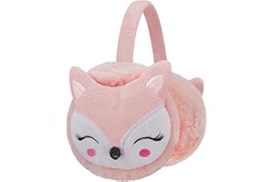 Uoimky Cache-oreilles enfants, Cache-oreilles en Peluche hiver avec bande dessinée motif renard Cache Filles oreilles garcon Earmuff Protège Oreille pour filles pour l'extérieur