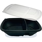 Fenton Packaging 15 X Meal Prep Food Storage Containers with Lids, Double Compartment, Microwavable, Reusable, Dishwasher Saf