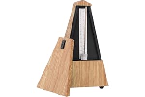 CUEA Old Fashion Mechanical Metronome, Wooden Guitar Piano Drum Instrument Tower Type Metronome Musical Accessory(Light wood grain)