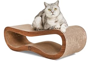 CanadianCat Company | Kratzbrett Orbit | walnussbraun | Kratzmöbel, Lounge für Katzen | Kratzpappe + Katzenminze | ca. 84 x 24 x 23cm