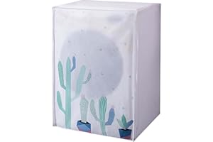 Gsrhzd Abdeckung für Frontlader Waschmaschine und Trockner, waschmaschinen abdeckungen wasserdicht, PEVA Waschmaschinenabdeckung Geeignet für 6-8kg Trommelwaschmaschine Trockner (60*56*83cm, Kaktus)