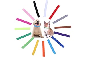 Yatinkim 15 Colors Puppy ID Collars Whelping Newborn Soft Fabric Adjustable Identification Double-Sided Collar Reusable for Pet Dog Band Cat 20 cm