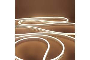 EXTRASTAR Tira de Luz LED de Neón, Luz Cálida, 12V, Cable 5M, 120 LED, Impermeable IP65, 8.5W/M, No Regulable, Tira de LED para Jardín, Exterior, Festival, Fiesta, Adaptador no incluido