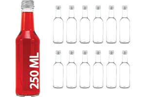 casavetro 12, 30, 42 x 250 ml Flaschen Gerad-Schr Saftflaschen kleine Weinflaschen Flaschen zum selbst Abfüllen 0,25 Liter l Likörflaschen Schnapsflaschen Glas Essig-Öl (12 Stück)