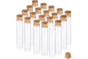 BENECREAT 20 Pack 30ml Botella de Vidrio Transparente con Corcho para Manuaildad de Artesanía Decoración de Boda y Fiesta 13x2cm