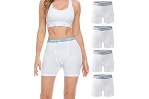 wirarpa Pantaloncini Sottogonna Donna Cotone Boxer Antisfregamento Vita Alta Mutande Shorts Elasticizzati 5,5 Pollici Inseam 4 Pezzi