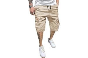 Meilicloth Mens Cargo Shorts Casual Summer Drawstring Classic Stretch Short Pants with Pockets