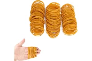 GUNWON 100pcs Natural Rubber Elastic Bands Heavy Duty Bands,Elastic Rubber Bands,Sturdy Thick & Stretchable Bands,Natural Elastic Bands For Home,DIY Craft,Office Stationary,School And More,Yelllow,38mm