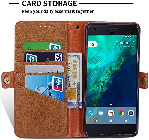 Google Pixel 2 XL Case,LOKAKA Luxury Wallet Premium Leather Case [Stand Feature] with ID &amp; Credit Card Pockets Magnetic Flip Folio Case Cover for Google Pixel 2 XL(Brown)