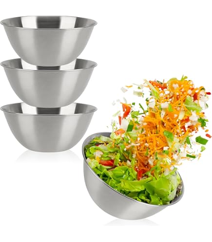 Set Di 6 Ciotole In Acciaio Inox Impilabili Ø 17 Cm – Lavabili In Lavastoviglie, Per Cucina E Portata